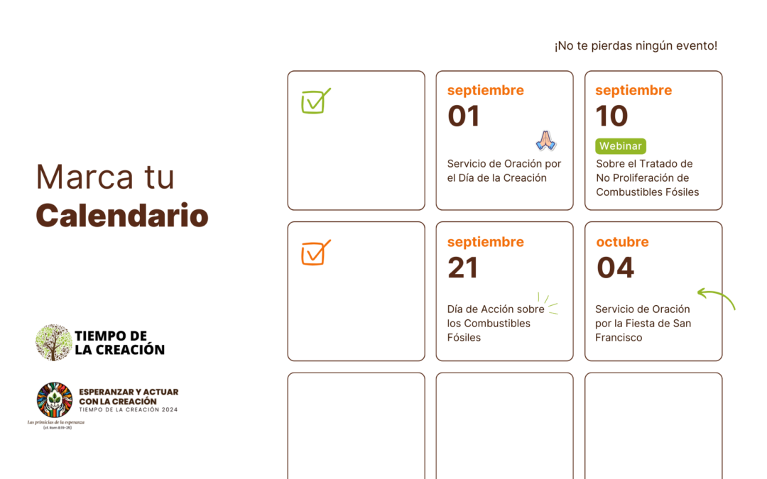 Agenda los eventos del Tiempo de la Creación 2024