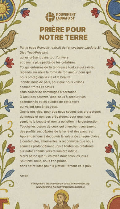 Signet de prière : Prière pour notre Terre